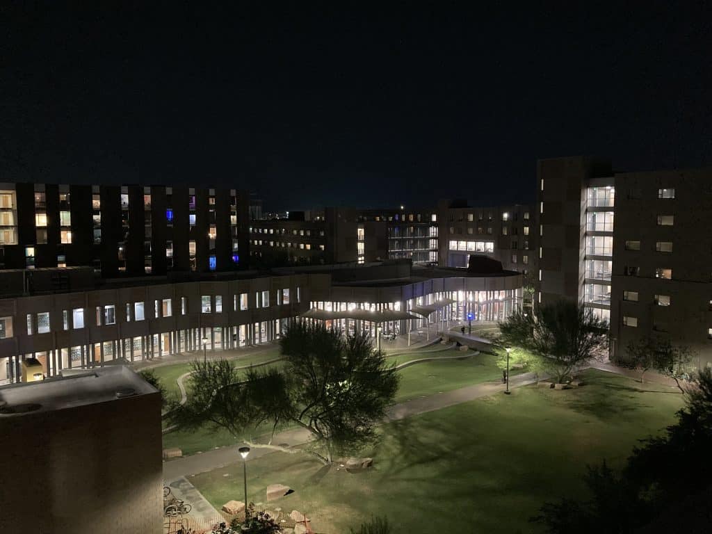 Arizona State University at night