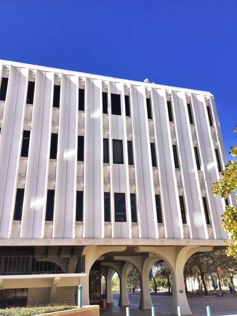 San Diego State' University's modern buildings