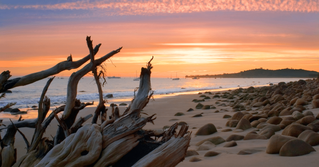 UC Santa Barbara's beautiful sunset over the Pacific
