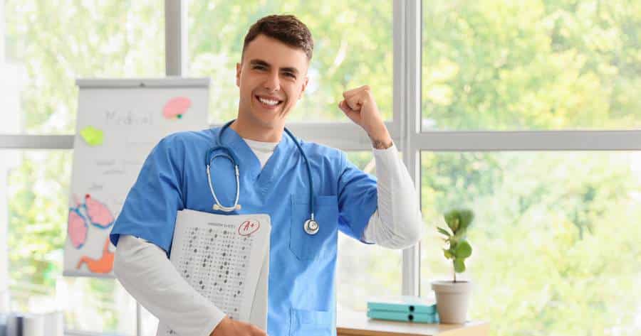 Health and wellness professional working in a San Diego clinical setting